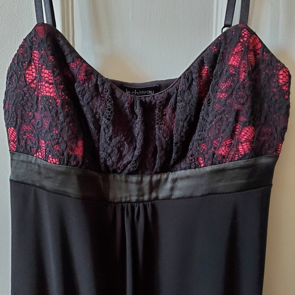 Black Red Lace Bubble Hem Tunic - Picture 3 of 3